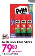 Pritt Multi Pack Glue Sticks-3x43g