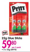 Pritt Glue Sticks-3x22g