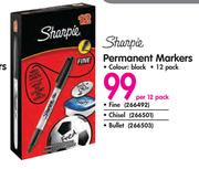 Sharpie Permanent Markers Fine,Chisel,Bullet-Per 12 Pack