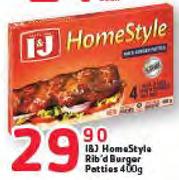 I&J Homestyle Rib'd Burger Patties -400g