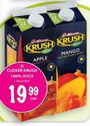 Clover Krush 100% Juice Assorted-2 Ltr each