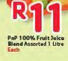 Pnp 100% Fruit Juice Blend Assorted-1Litre Each