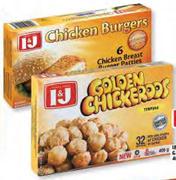 I&J Chicken Burgers Or Golden Chickeroos-400g Each