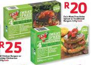 Fry's Meat Free Asian Spiced Or Traditional Burgers-320g Each