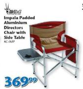 Impala Padded Aluminium Directors Chair With Side Table