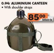 0.94L Aluminium Canteen With Shoulder Straps