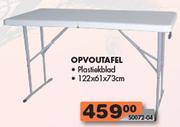 Opvoutafeel Plastiekblad 122x61x73cm