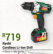 Ryobi 10mm 18V Cordless Li-Ion Drill
