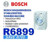 Bosch Stainless Steel Washing Machine WAQ2436SGB/XZA