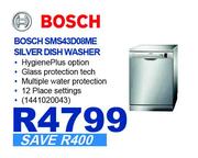 Bosch Silver Dishwasher SMS43D08ME