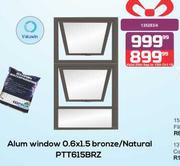 Valuwin Aluminium Window 0.6 x 1.5 Bronze Natural PTT615BRZ