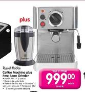 Russell Hobbs Coffee Machine Plus Free Bean Grinder
