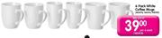 White Coffee Mugs-Per 6 Pack