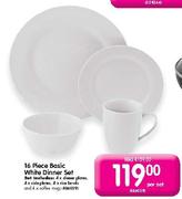 16 Piece Basic White Dinner Set