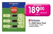 Verbatim Value Pack-3 x 8GB-Per Pack