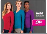 Legend Ladies Longsleeve Crew Neck And V-Neck T-Shirts-Each