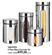 Tabletops 4-Piece Glass Cannister Set