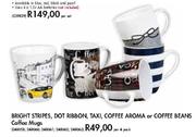 Bright Stripes, Dot Ribbon, Taxi, Coffee Aroma Or Coffee Beans Coffee Mugs-4's Per Pack