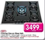Defy 5 Burner Gas On Glass Hob-Each