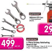 Mastercraft 5 Piece Stubby Ratcheting Wrench Set-Per Set