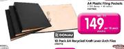 Donau 10 Pack A4 Recycled Kraft Lever Arch Files-Per 10 Pack