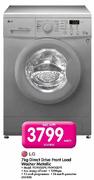 LG 7Kg Direct Drive Front Load Washer Metallic-Each
