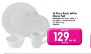 16 Piece Basic White Dinner Set-Per Set