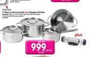 Russell Hobbs 7 Piece Cookware Set Plus Pepper Grinder-Per Set