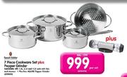 Russell Hobbs 7 Piece Cookware Set Plus Pepper Grinder