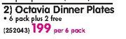 Continental China Octavia Dinner Plates-Per 6 Pack