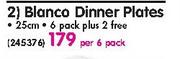 Continental China Blanco Dinner Plates-Per 6 Pack