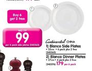 Conbinental China Blanco Side Plates-25cm 6 Pack Plus 2 Free
