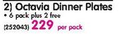 Conbinental China Octavia Dinner Plates-6 Pack Plus 2 Free