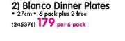 Conbinental China Blanco Dinner Plates-27cm 6 Pack Plus 2 Free