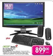 Acer Genius 18.5 LCD Monitor Plus 3-in-1 Desktop Kit