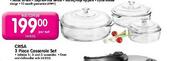 Crisa 3 Piece Casserole Set-1 Ltr, 2 Ltr and 3 Ltr per set