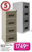 Steel 4 Drawer Filing Cabinet-470x630x320mm