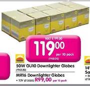 Radiant Downlighter Globes-MR16 Per 10 Pack