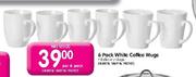 White Coffee Mugs-6 Pack