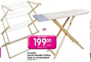 In Habit Deluxe Wooden Clothes Dryer Or Ironing Board-Each