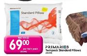 Primaries Twinpack Standard Pillows-Per Twin Pack