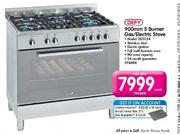 Defy 900mm 5 Burner Gas/Electric Stove-Each