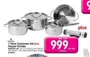 7 Piece Cookware Set Plus Pepper Grinder