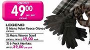Legend Mens Poker Fleece Gloves-Per Pair