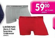 Legend Mens 2's Pack Seamless Underwear-Per 2's Pack