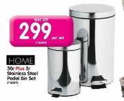 Home 30Ltr Plus 3Ltr Pedal Bin Set-Per Set