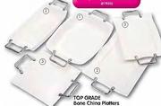 Top Grade Bone China Rectangular Platters 24 x 22cm or 25.3 x 25.3cm Square Platter-each