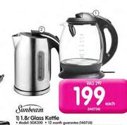 Sunbeam 1.8L Glass Kettle(SGK300)-Each