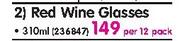 Manhattan Red wine Glasses 310ml-Per 12 Pack