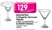 Manhattan Magarita Stemmed Glasses-Per 6 Pack